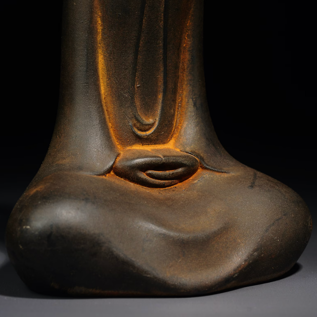 Vintage Iron Buddha Sculpture