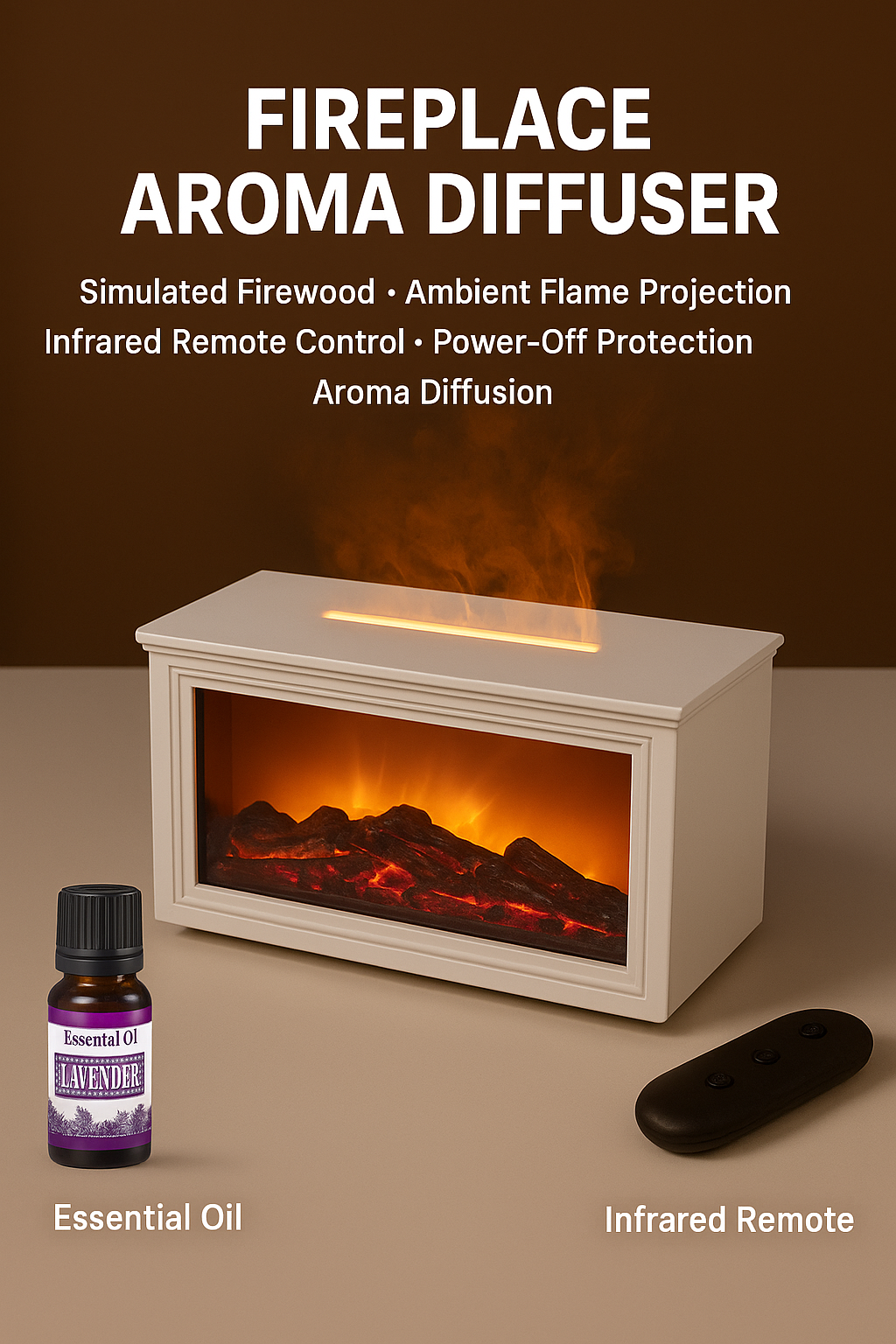 ZenFlame Humidifier & Relaxing LED Fireplace