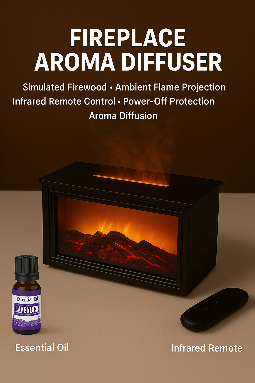 ZenFlame Humidifier & Relaxing LED Fireplace