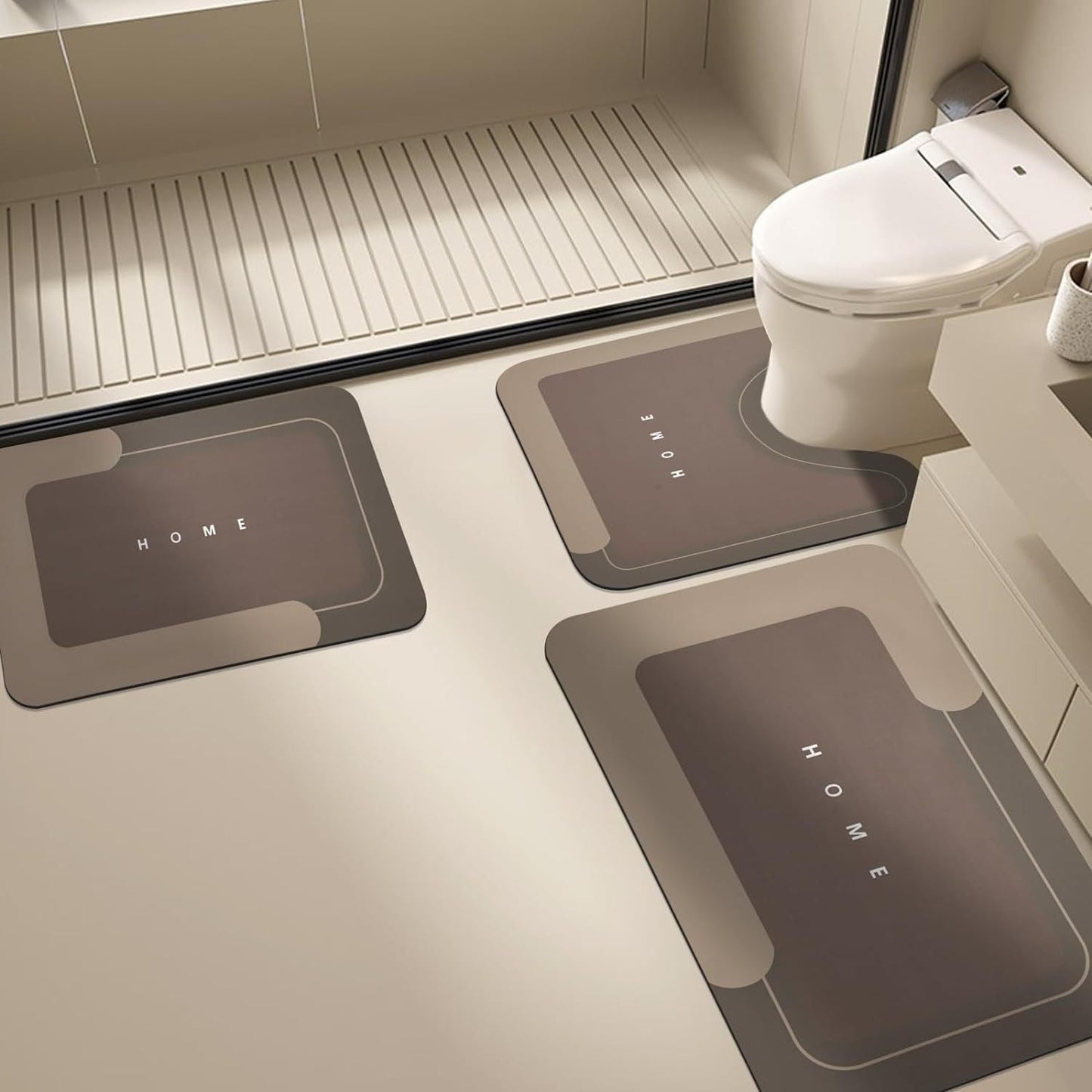 3pc Quick-Dry Bath Mat Set