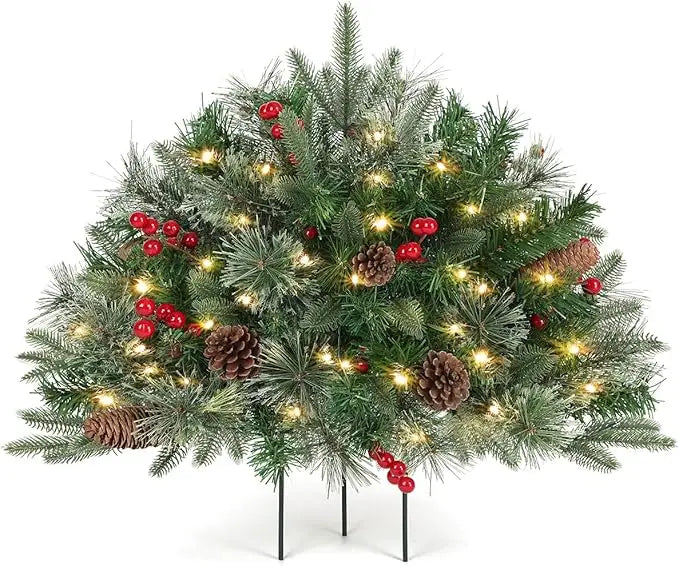GlowPine Pre-Lit Christmas Urn Filler