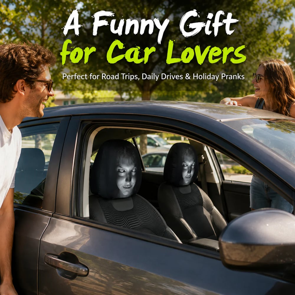 Funny Car Headrest Covers 2-Pack
