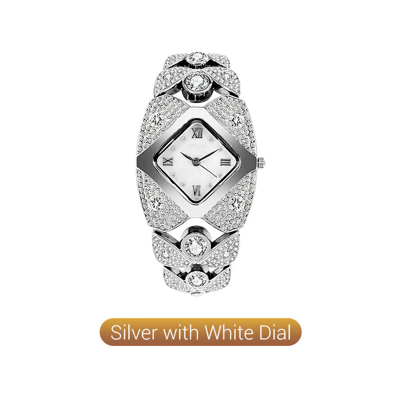 Retro Quartz Watch with Rhinestones