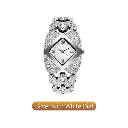 Retro Quartz Watch with Rhinestones