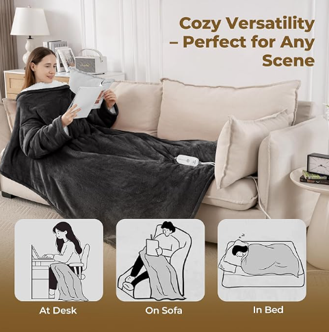 WarmOn Heated Blanket Robe