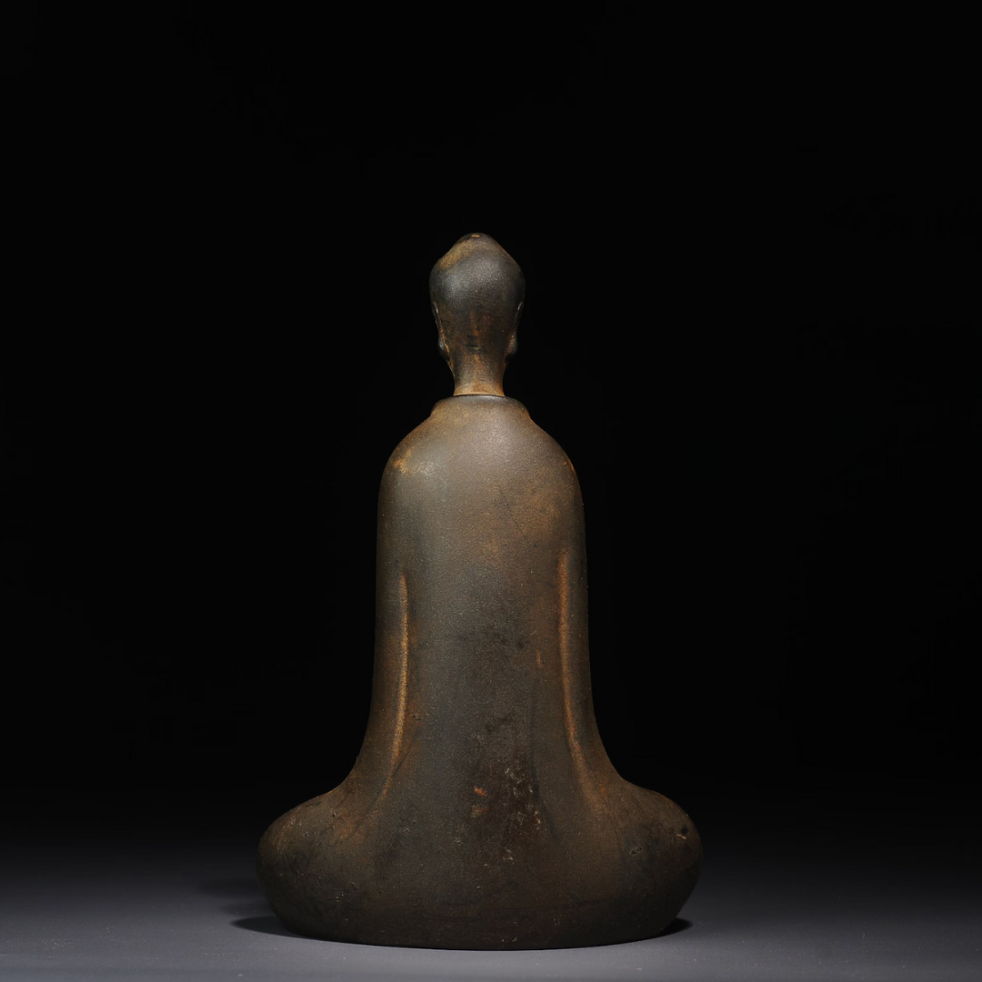 Vintage Iron Buddha Sculpture