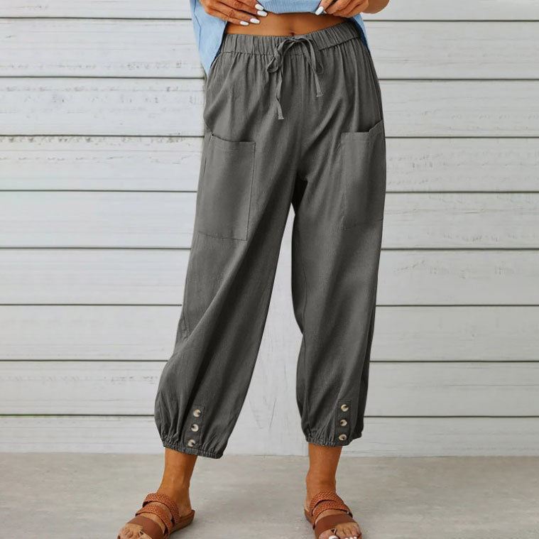 Women's Summer Cotton Linen Trousers