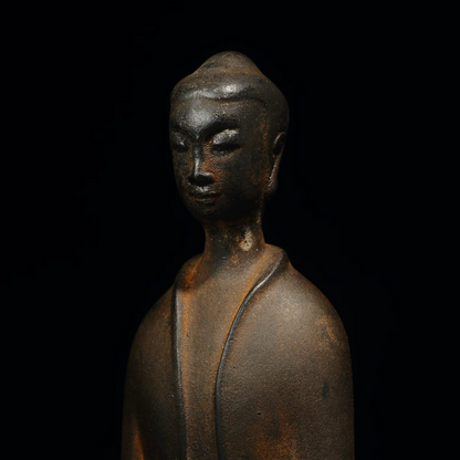 Vintage Iron Buddha Sculpture