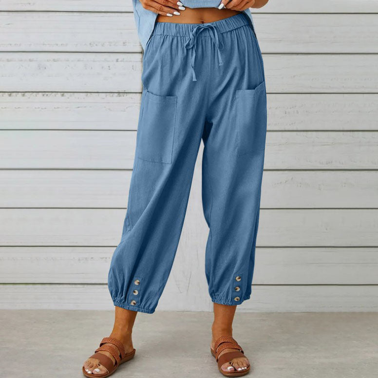 Women's Summer Cotton Linen Trousers