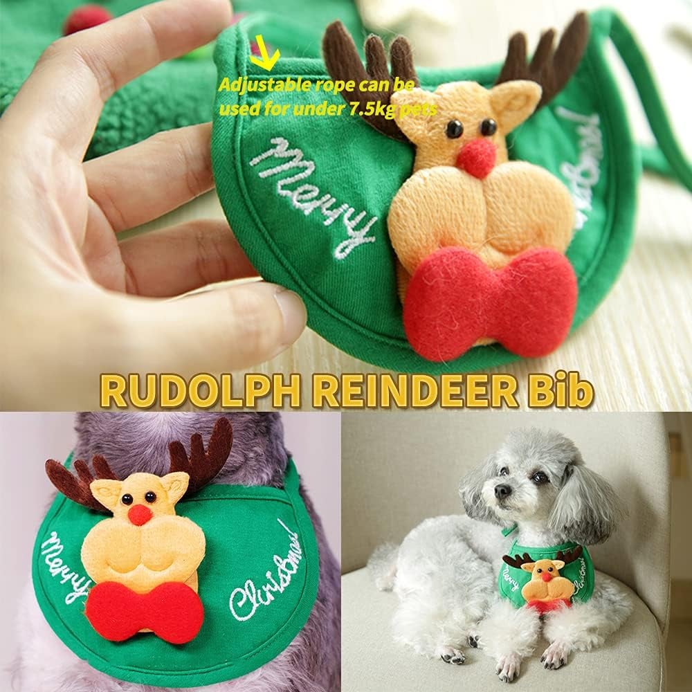 MerryPaws Holiday Hat + Bib Set