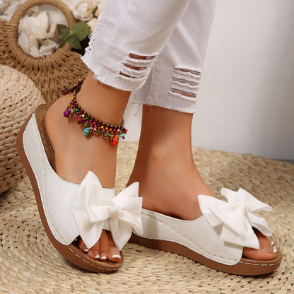Women's Peep-Toe Wedge Slide Sandals