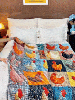 Farmhouse Chicken Flannel Throw
