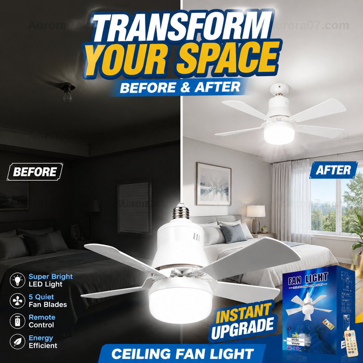 Smart LED Ceiling Fan Light