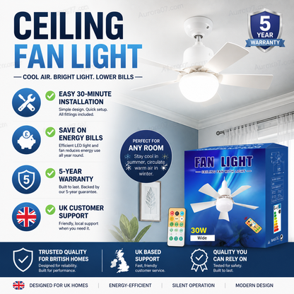Smart LED Ceiling Fan Light