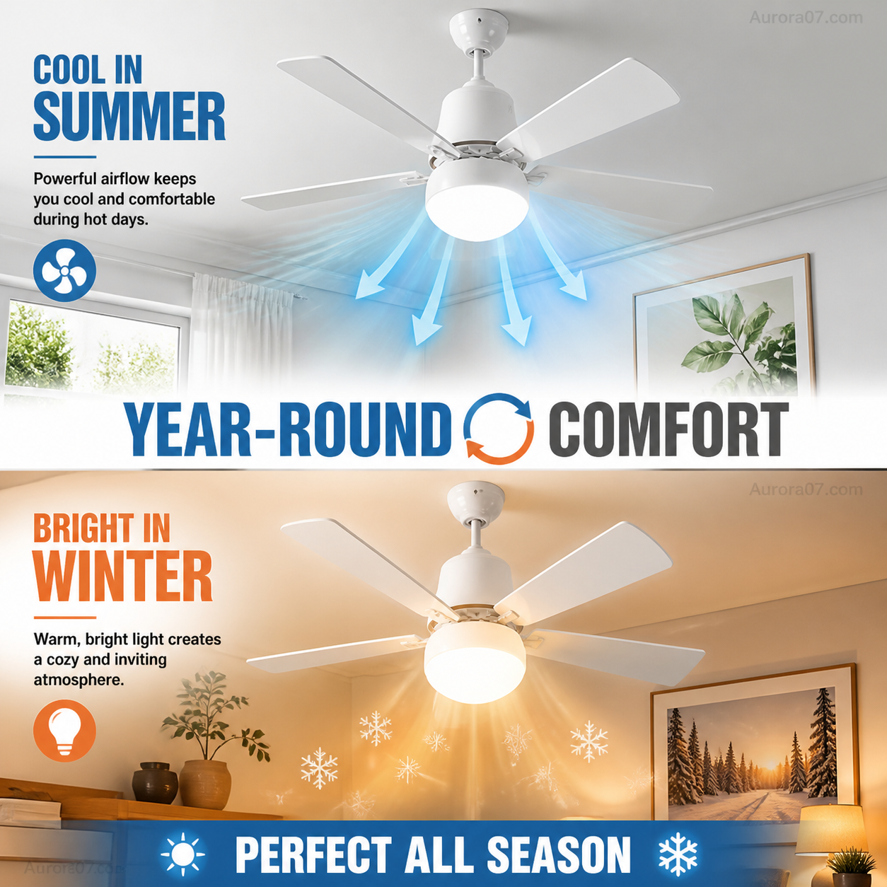 Smart LED Ceiling Fan Light