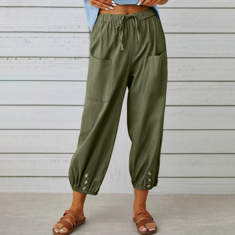Women's Summer Cotton Linen Trousers
