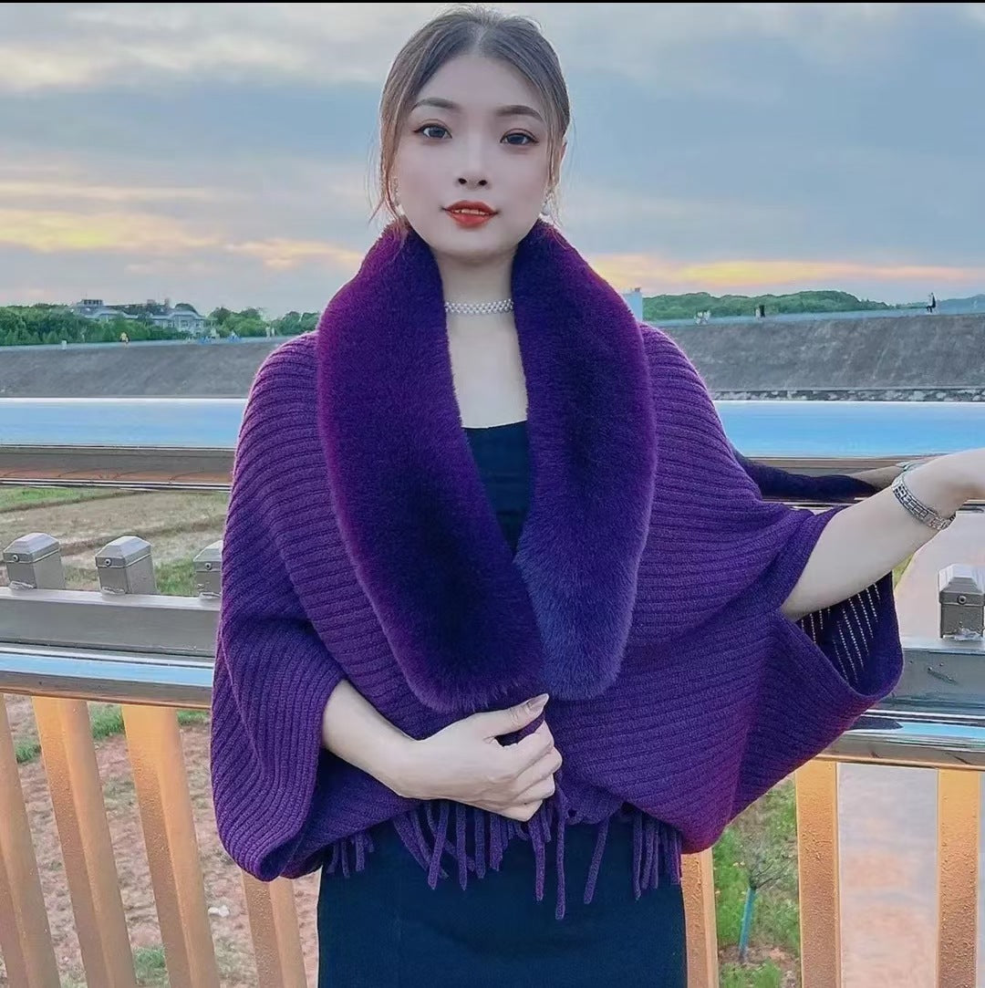 SnowCharm Large Knitted Shawl