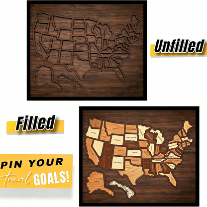 Wooden USA Travel Map Puzzle