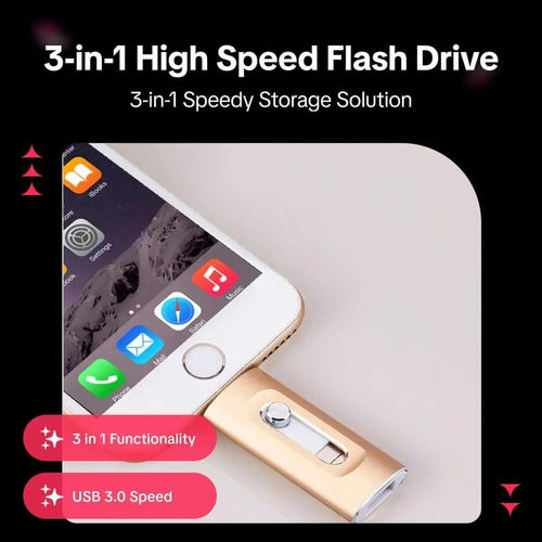 UniFlash 3-in-1 iPhone Storage Drive