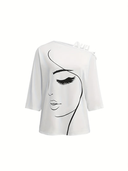 Femme Visage Off-Shoulder Tee