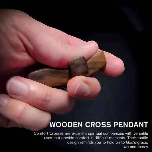 Handcrafted Wooden Fidget Cross — Comforting Pocket Prayer Companion
