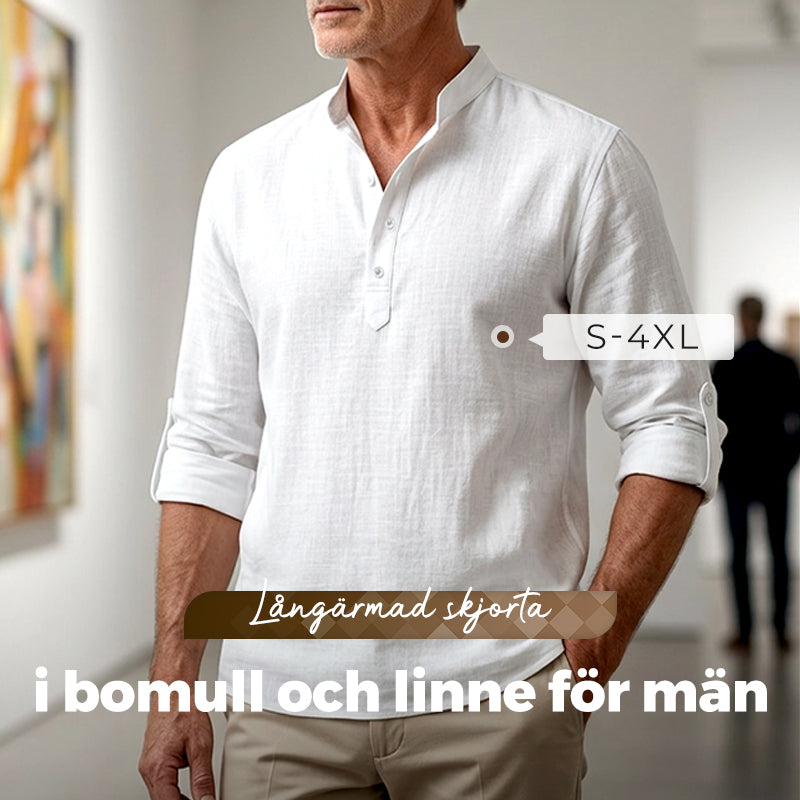 Long Sleeve Cotton Linen Men's Shirt