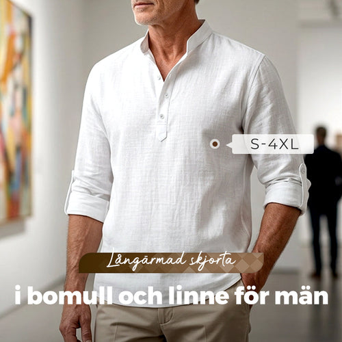 Long Sleeve Cotton Linen Men's Shirt