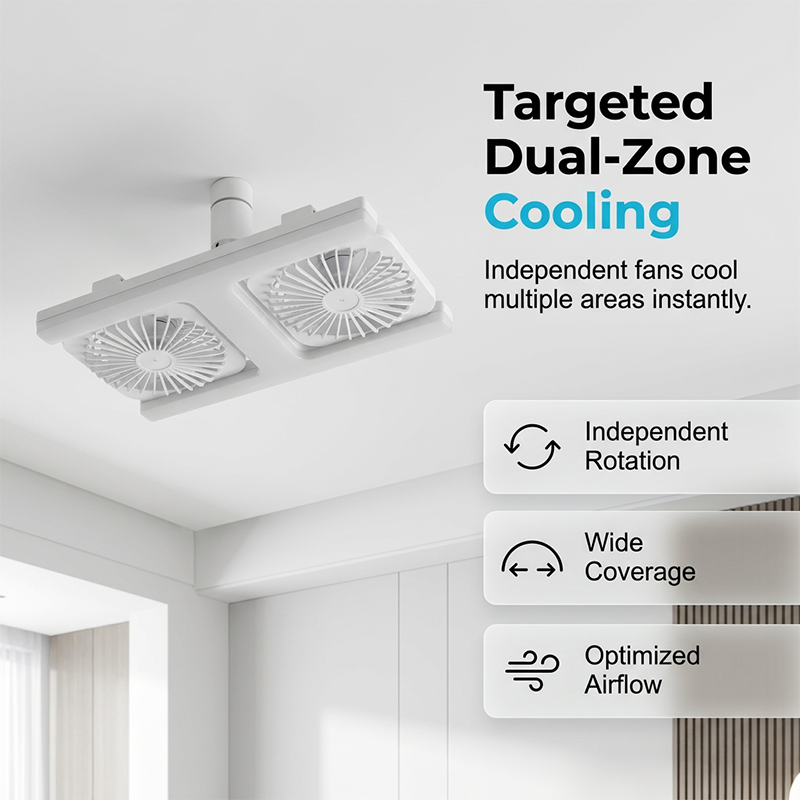 Dual-Head LED Ceiling Fan