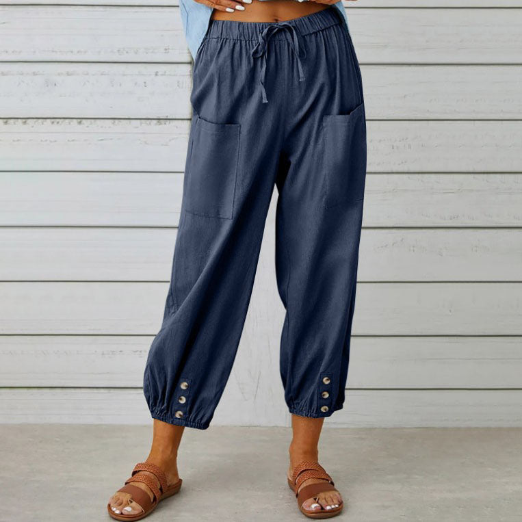 Women's Summer Cotton Linen Trousers