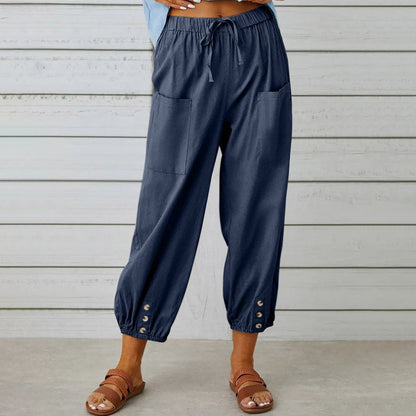 Women's Summer Cotton Linen Trousers