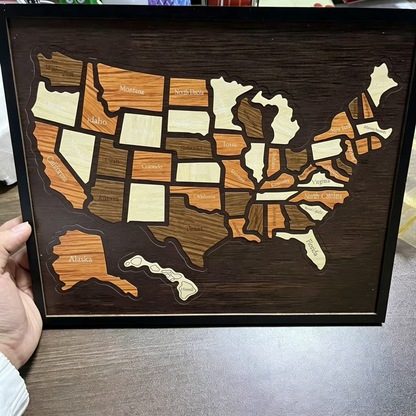 Wooden USA Travel Map Puzzle