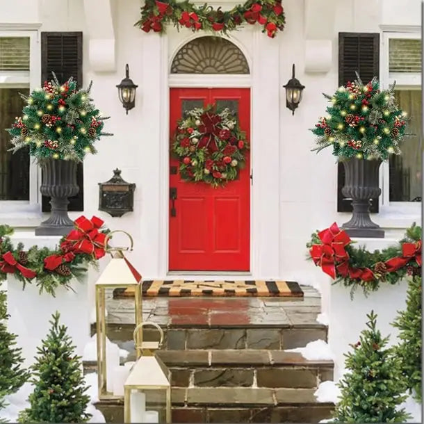 GlowPine Pre-Lit Christmas Urn Filler