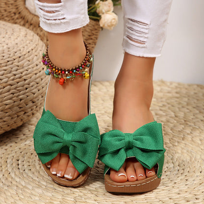 Women's Peep-Toe Wedge Slide Sandals