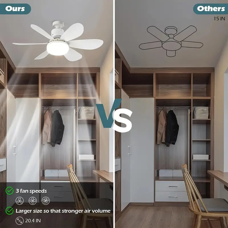 LED Ceiling Fan Light with Remote