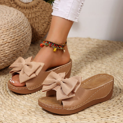 Women's Peep-Toe Wedge Slide Sandals