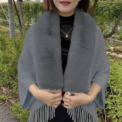 SnowCharm Large Knitted Shawl