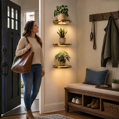Floating Plant Shelf with LED Light