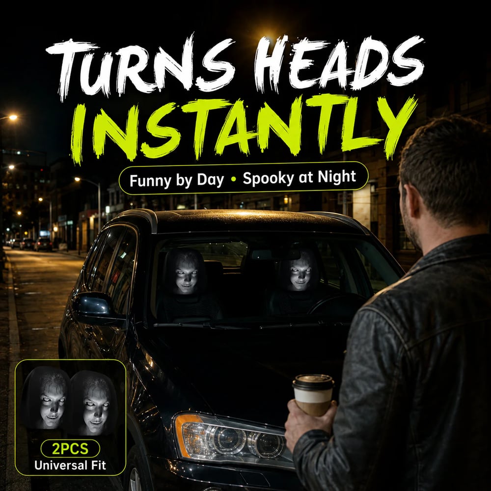 Funny Car Headrest Covers 2-Pack