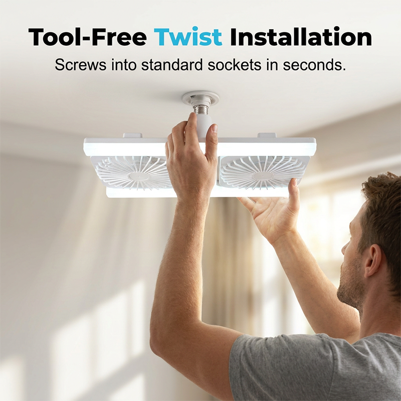 Dual-Head LED Ceiling Fan