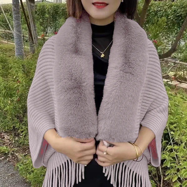SnowCharm Large Knitted Shawl