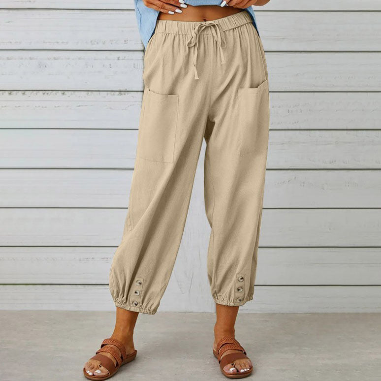 Women's Summer Cotton Linen Trousers