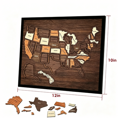 Wooden USA Travel Map Puzzle