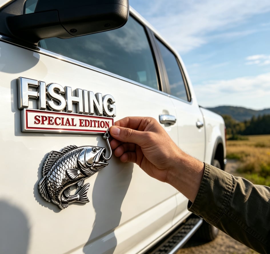 3D Metal Vehicle Fishing Badge