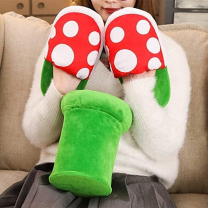 Piranha Plant Slippers with Pot Holder