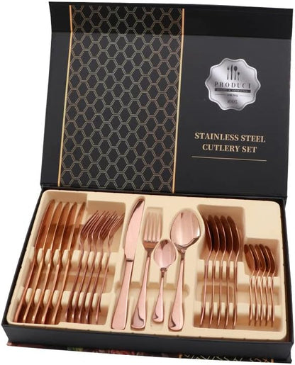LuxeDine 24-Piece Cutlery