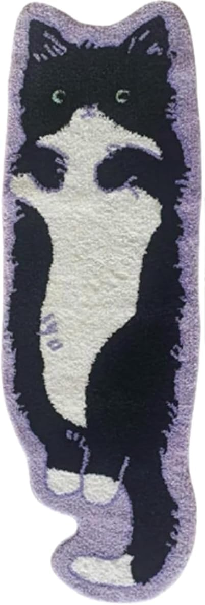 Pink Gray Cat Rug