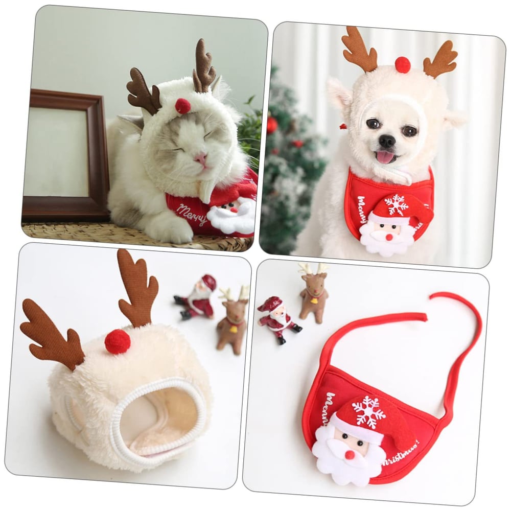 MerryPaws Holiday Hat + Bib Set