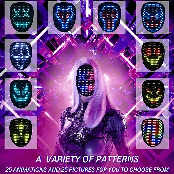 GestureGlow LED Halloween Mask