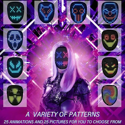 GestureGlow LED Halloween Mask