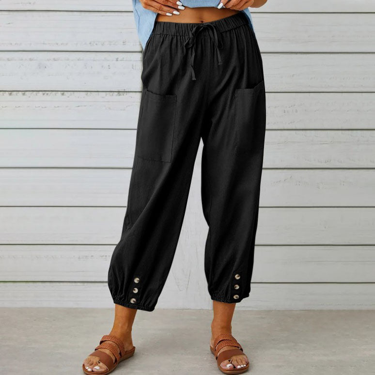 Women's Summer Cotton Linen Trousers
